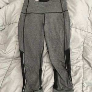 Lululemon gear up crop - gray with mesh cut out